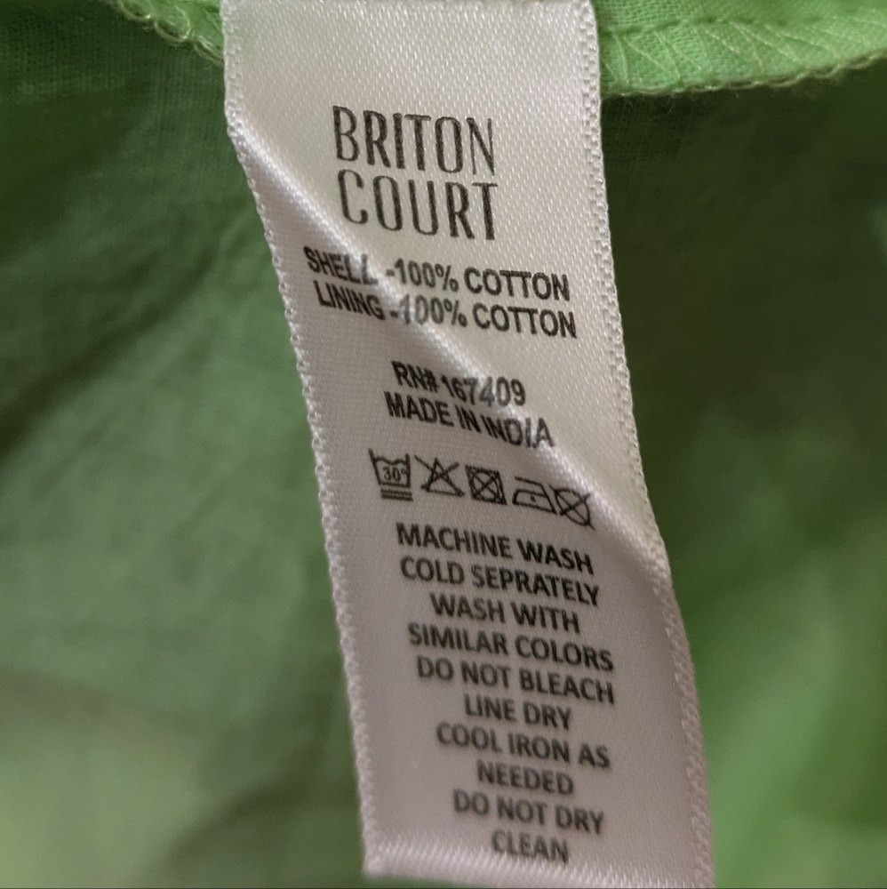 ☘️ NEW 100% Cotton Briton Court Jenny Geo Dress In Limelight, Small - Picture 8 of 10